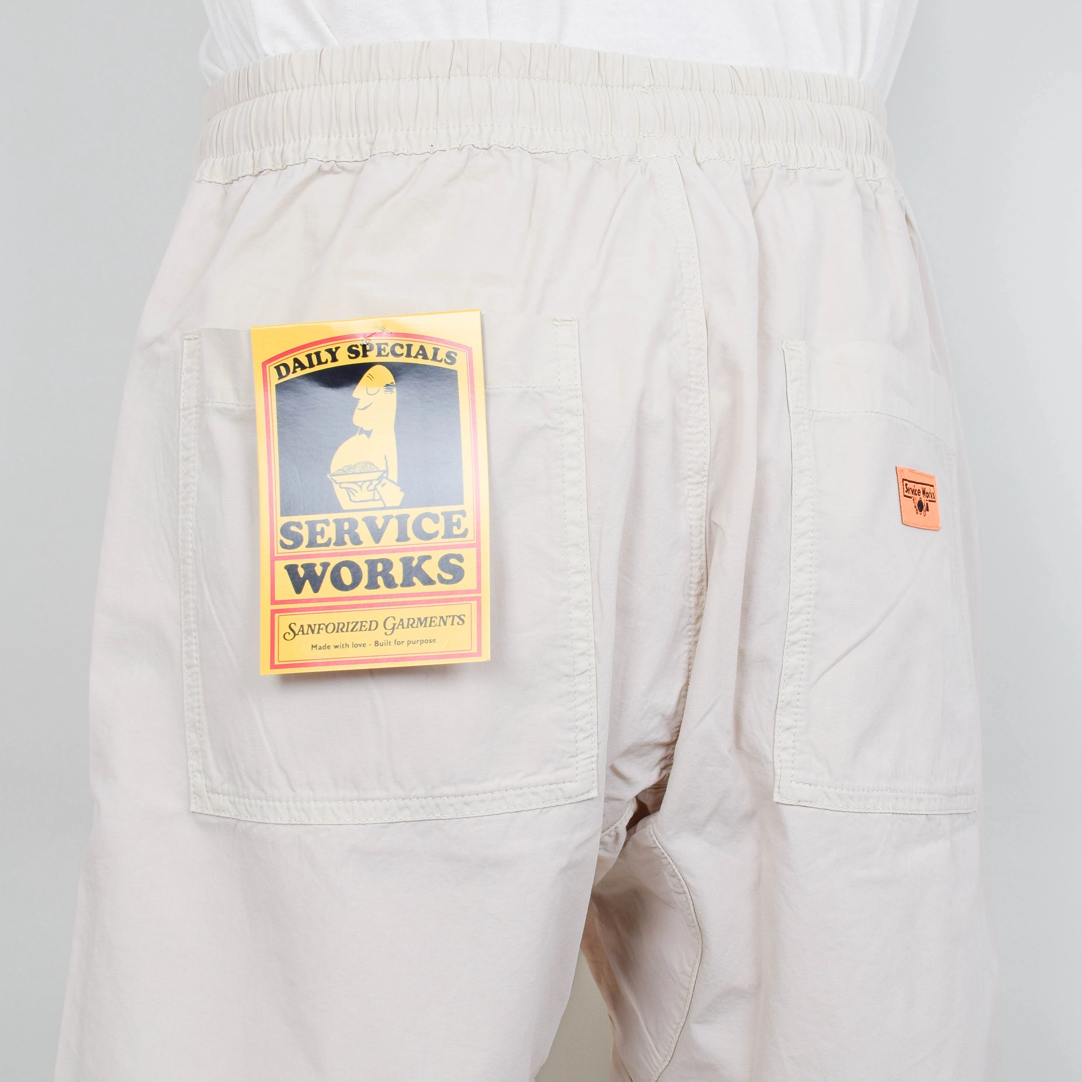 Service Works Poplin Chef Shorts - White Oak - Image 3